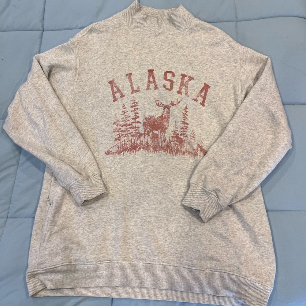 oversized alaska turtle neck sweatshirt